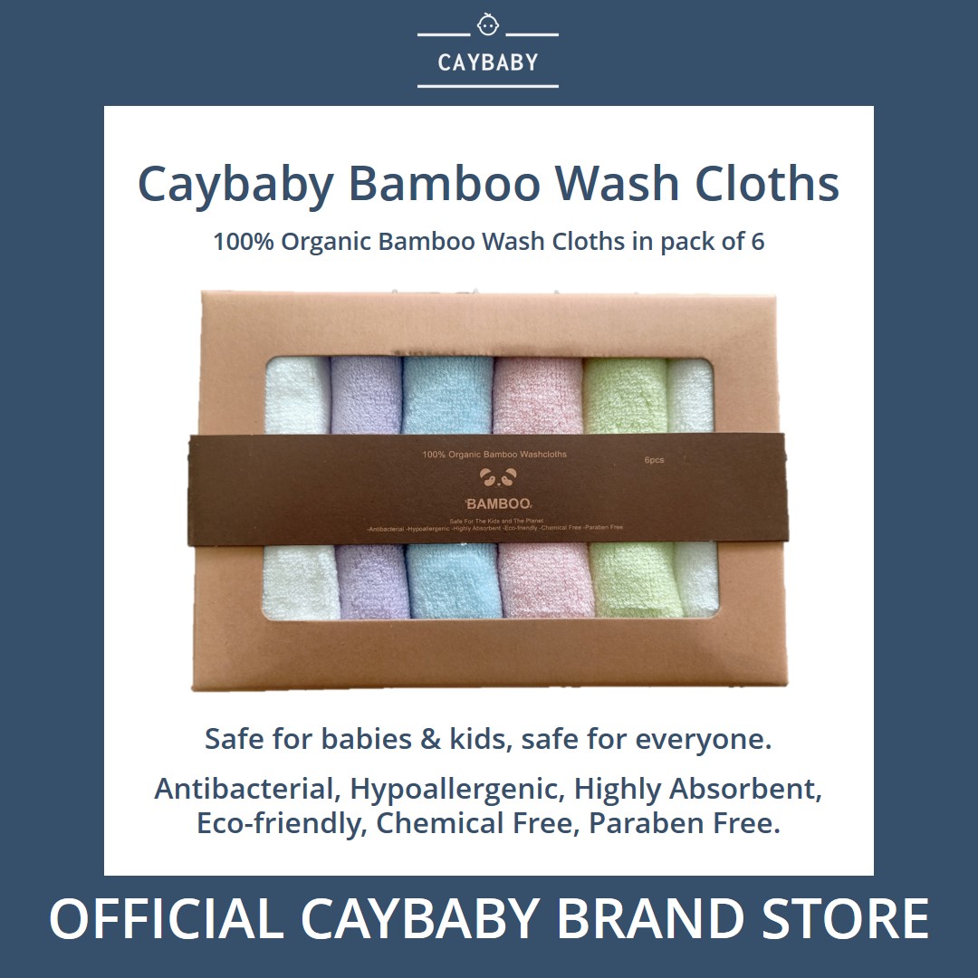 Infant Organic Washcloths, 6-Pack Bamboo Washcloths